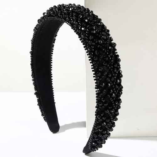 Ever Fairy Rhinestone Headband Women Girls Fashion Handmade Crystal Diamond Bling Headbands Hair Hoops Sparkle Glitter Beaded Jeweled Hairband Hair Accessories