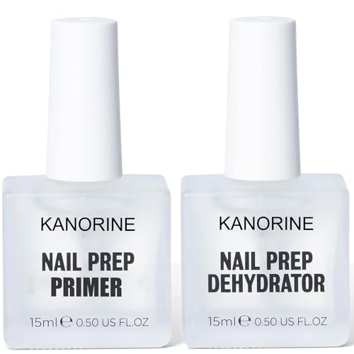 Nail Primer & Dehydrator Set 15mlx2 - Acid Free Natural Prep & Bond Kit, Acrylic Supplies Tech Must Haves