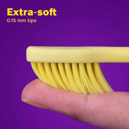Max Extra-Soft Toothbrush for Adults Sensitive Gums ? Gentle Bristles, Wide Angled Head for Back Teeth, Ergonomic Non-Slip Grip, BPA-Free Handle, Individually Wrapped,4-Pack (Assorted)