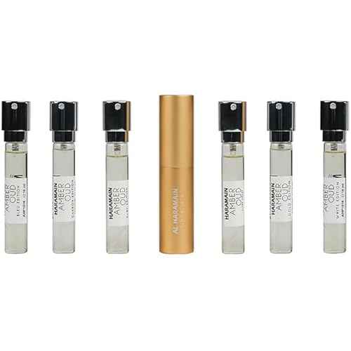 Al Haramain Discovery Collection - Amber Oud for Unisex Adult - 6 Pc Mini Gift Set 0.33oz Amber Oud,Perfume Atomiser