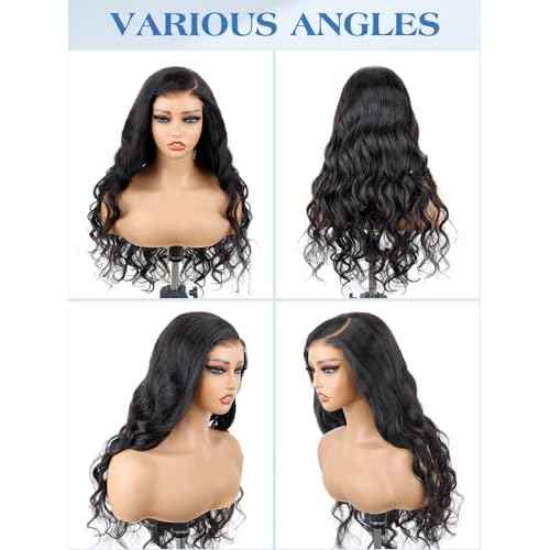18 Inch Side Part Body Wave 7X5 Wear and Go Glueless Wigs Human Hair Pre Plucked Pre Cut Pre Bleached Knots HD Lace Front Wigs for Black Women Glueless Wig 180% Density