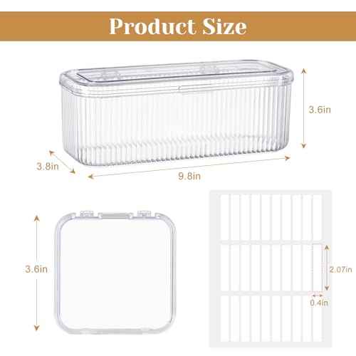 Press On Nail Organizer 14 PCS Clear Press On Nail Storage Boxes and 1 Big Storage box with 60 Pcs Adhesive Double Sided Tape,Press On Nail Packaging for Fake Nail Storage Nail Display Nail Salon.
