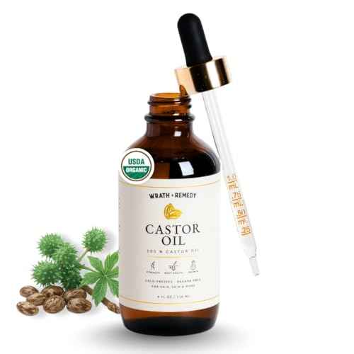 Castor Oil Organic Hexane Free ? USDA Certified, 100% Pure Cold Pressed Organic Castor Oil for Hair Growth & Strength, Fuller Lashes & Eyebrows, Hydrated & Rejuvenated Skin (Finest Glass Bottle, 4OZ)