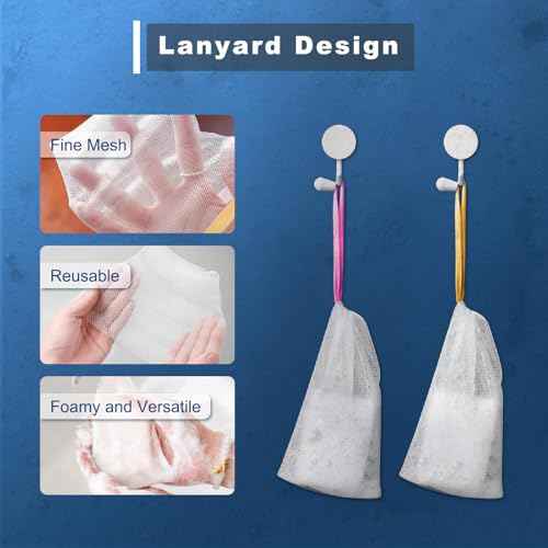 20PCS Soap Bag Bar Soap Pouch Mesh Net with Drawstring Closure Foaming Body Drying Sock Holder for Shower