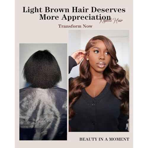 Kapelli Brown Human Hair Bundles 20 22 24 Inch Body Wave Brown Bundles Human Hair 12A 100% Unprocessed Brazilian Virgin Hair 3 Bundles Light Chocolate Color Body Wave Hair Extension Color 4