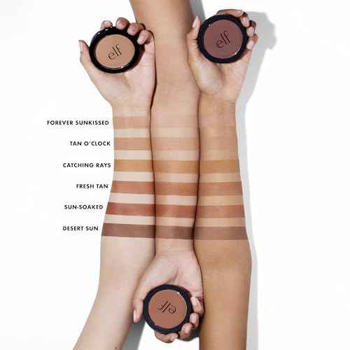 e.l.f. Primer-Infused Bronzer, Long-Lasting, Lightweight & Buildable Powder Bronzer, Delivers A Matte Finish, Vegan & Cruelty-Free, Catching Rays