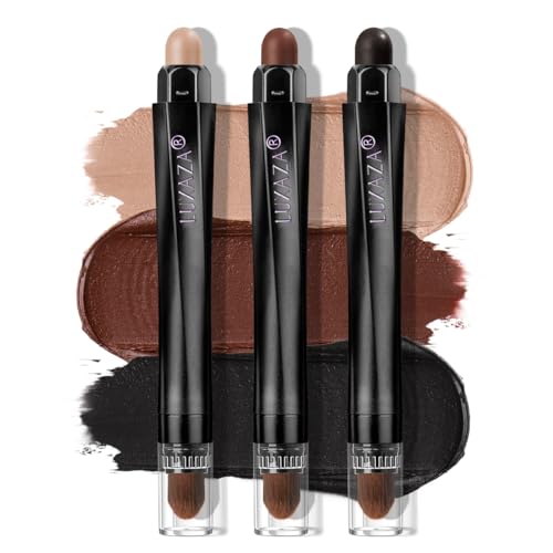 LUXAZA PRO Classic 3PCS Neutral Eyeshadow Stick Makeup Set, Matte Cream Eye Shadow Eyeliner Brightener Pencil Crayon - I2