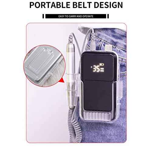 Nail Drill Machine - Finger and Toe Nail Care - Manicure and Pedicure Set -GLHDDL Portable Professional Nail Drill - with Drill Kit - for Nail Salon Home (Coreless Motors, White)