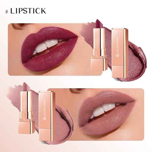 Color Nymph All In One Makeup Kit For Teens Girls | Starter Make up Set With Cosmetics Bag | Included Eyeshadow Blush Lipstick Lip Pencil Eye Pencil Brush Mascara | Travel Makeup Bag Design£¨ White £©