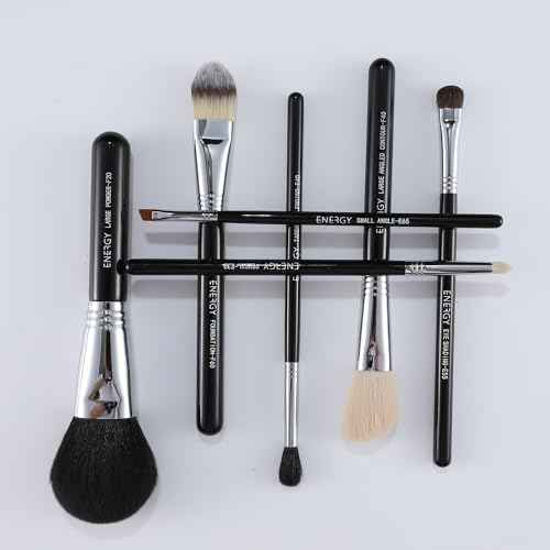 ENERGY Makeup Brush Set 7PCS Premium Synthetic Foundation Powder Bronzer Blush Contour Highlighter Eye Shadows Concealer Eyebrow Blending Makeup Brushes with Travel Case