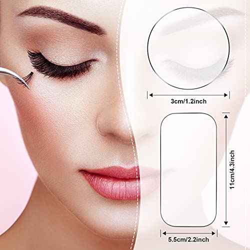Maitys 6 Pieces Eyelash Extension Silicone Pads - Reusable Adhesive False Eyelash Holder for Loose Lash Grafting Gasket Pallet (Clear)