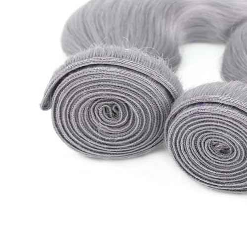 30 32 34 inch Grey Bundles Human Hair Silver Bundle Gray Body Wave Bundles 8A Brazilian Remy Gray Hair Extensions 300g
