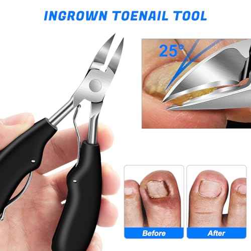 2025 Stocking Stuffers for Mens, Toenail Clippers for Thick Toenails, Angled Head Toe Nail Clippers, Heavy Duty 45¡Æ Slanted Toenail Clippers, 37mm Wide Jaw Nail Clippers Christmas Gifts for Dad, 6PCS