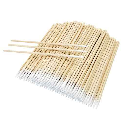200PCS Pointed Cotton Swabs for Nails - Mini Tips, Microblading Cotton Buds & Nail Polish Clean Up Tool - Fine Point, Precision Micro Swabs for Makeup & Beauty