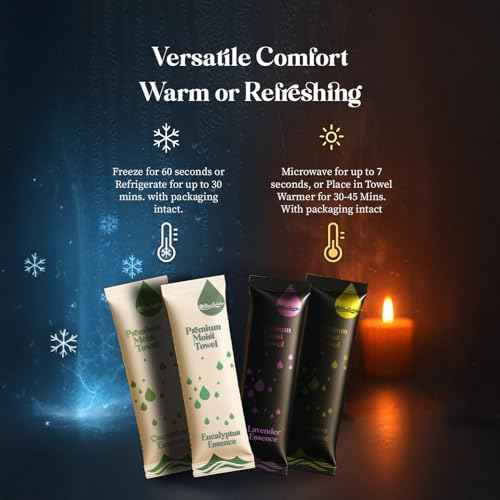 BlueWater (50-Pack) Individually-Wrapped Moist Scented Towels - Single-Use Premium Body Wipes (12x12, Cucumber)