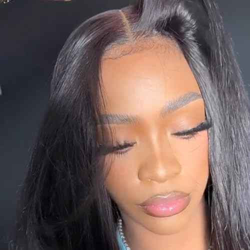 BEEOS 2x6 SKINLIKE Real HD Lace Closure, Straight Human Hair Pre-Plucked Bleacheck Knots 0.10mm Ultra-thin Invisible Swiss Lace 12 Inch
