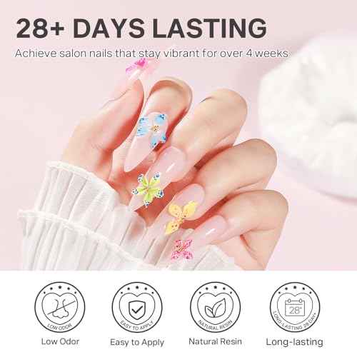 MIZHSE White 3D Gel Nail Art 30g Sculpting Gel Non-Sticky Molding Gels Solid U V LED Soak Off Gels Polish with 3D Flower Charm Nail Molds for Nails and Silicone Pen for Nail Design