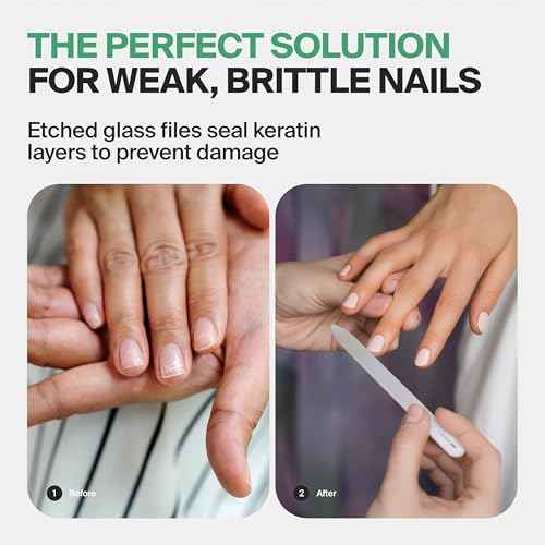 GERMANIKURE Czech Crystal Glass Nail File 6 Pack in Suede Leather Case - Professional Manicure & Pedicure Products for Smooth Easy Shaping of Natural Nails