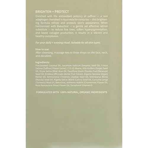 Bakuchiol and Saffron Face Serum - Cruelty-Free Organic Daily Facial Serum for Sensitive, Combination to Oily Skin - 30ML / 1 OZ. Vegan Calming Serum Facial for Brightening and Protection