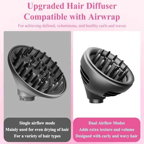 Wave Curl Diffuser for Dyson Airwrap ? Dome and Diffuse Modes for Curl Wave Hair, Hair Diffuser Attachment Compatible with Airwrap Styler HS01/05