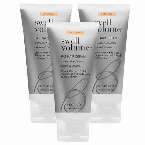 Brocato Swell Volume Hair Cream, 3 Pack, 6 Oz: Volumizing & Thickening Cream for Men & Women | Heat Activated Fat Hair Volumizer Cream Shapes & Adds Thickness to Thin Hair | Clay Formulated