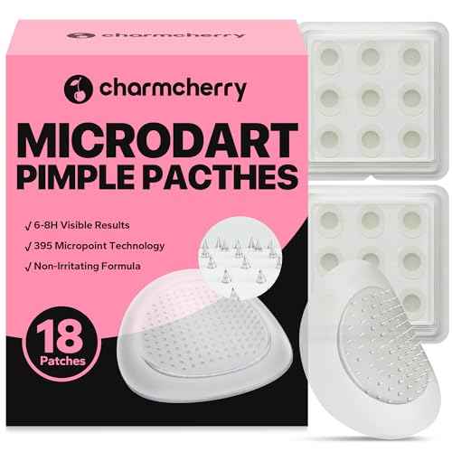 Pimple Patches for Face (18 Count), Microdart Acne Patches, Hydrocolloid Blemish Spot with Salicylic Acid, Fast-Acting for Early Stage Deep Pimples, Zits, Breakouts & Cystic Acne