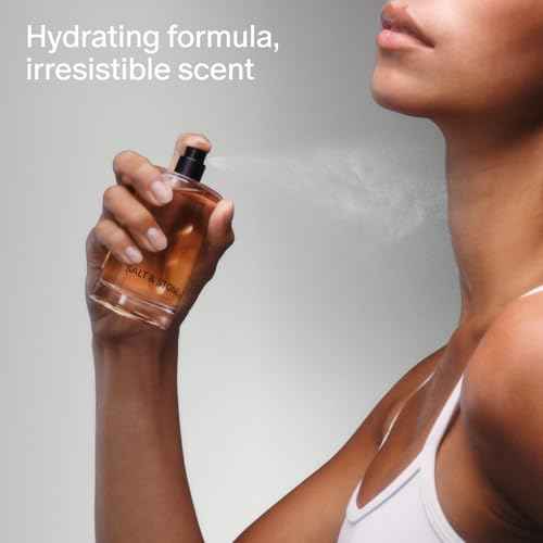 Salt & Stone Body Mist, Santal & Vetiver Scent, Skincare Infused Perfume Hair & Body Spray for Women and Men, Hydrating Fragrance with Glycerin and Red Algae, Vegan, Cruelty Free, 3.4 fl oz