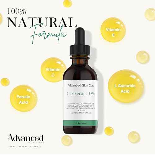 Vitamin C Face Serum with Vitamin E and Ferulic Acid | CE Ferulic 15% with Hyaluronic Acid (Compare to Skin Ceut.) | 2oz, Anti Aging and Wrinkle Serum for Face