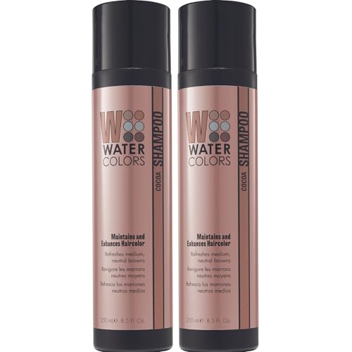 Watercolors Semi Permanent Color Depositing Shampoo. Sulfate & Paraben Free to Maintain & Enhance Hair Color 8 fl oz - COCOA (2 Count)