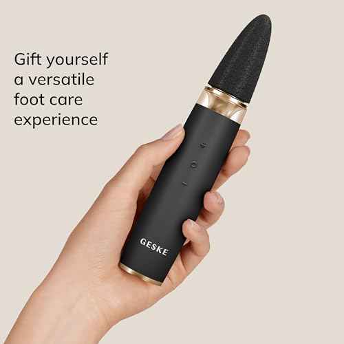 GESKE Electric Pumice Foot Smoothing Multi-Pen | 8 in 1 | Electric Foot File & Exfoliator | 3 Pumice Stone Attachments | for Smooth Feet | Advanced Callus Removal | for Your Pedicure Set