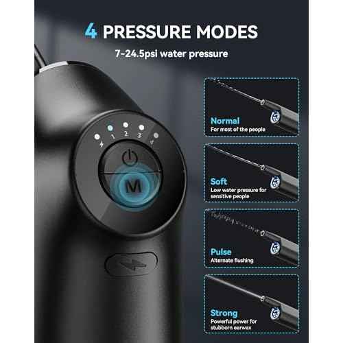 Ear Cleaner with Camera - Smart Visual Ear Wax Removal with 1080P Camera - Electric Ear Cleaner Kit with 4 Modes - 10 Ear Tips - Ear Irrigation&Flushing System for Adults