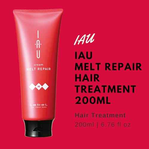 Lebel IAU Cleansing Clearment Hair Shampoo 200ml & Lebel IAU Melt Repair Hair Treatment 200ml Set (Green Tea Set)