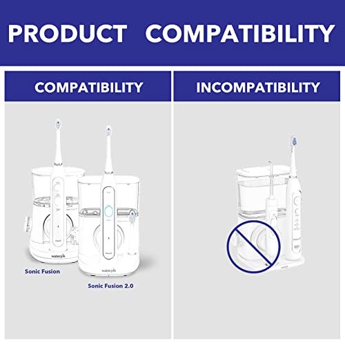 Flossing Toothbrush Head Replacement, 3 Count, Compatible with Water-pik Sonic Fusion / 2.0 SF-01, SF-02, SF03 & SF-04 (Black, Full Size(3Packs))