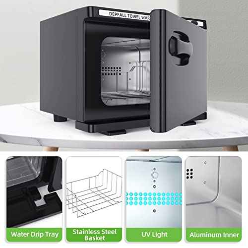 Small Hot Towel Warmer, 8L Hot Towel Cabinet 2-in-1 Personal Towel Warmers Spa for Facials, Bathroom, Barber, Salon, Esthetician, Beauty, Upgrade Fast Heating Aluminum Interior, Black
