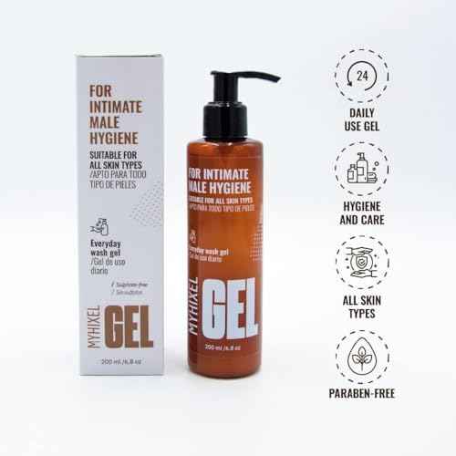MYHIXEL Men¡¯s Intimate Wash | pH-Balanced Cleanser with Refreshing Scent | Sulfate-Free Daily Hygiene for Sensitive Skin | 6,76 oz (2 Pack)