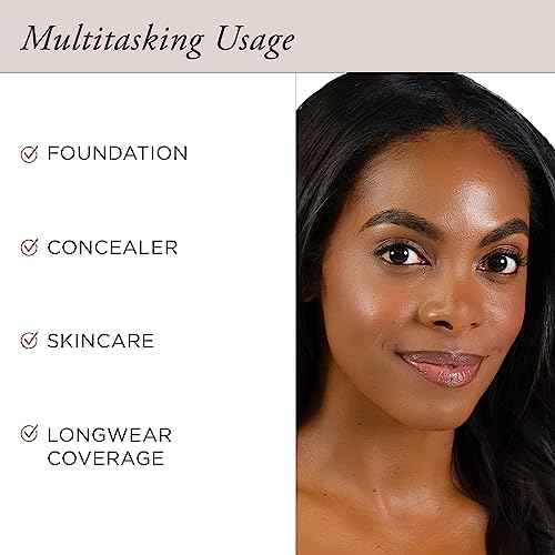 PÜR MINERALS 4-in-1 Love Your Selfie Foundation & Concealer - Longwear Full Coverage Liquid Makeup Foundation with Hydrating Blend for Refined-Looking, Natural Beauty Glow, Skin Texture & Tone