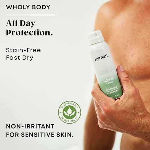 Gymati - Fitness Deodorant Spray - Men & Women - Aluminum-Free - All Day Protection - Built For Sweat - Air-Powered - Vegan & Plant-Based - Made in USA - Unisex+Homme+Femme -3.4oz Travel Size -3 Pack