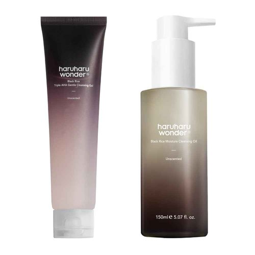 HARUHARU wonder Cleansing Oil & AHA Cleansing Gel Set