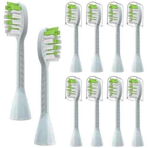 Replacement Toothbrush Heads for Philips One Series Sonicare Battery Toothbrush BH1022/07, 10 Count Replacement Toothbrush Heads with Cover Compatible with BH1022/07