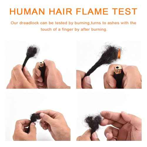 Dreadlock Extensions Human Hair 0.6cm Thickness 18 Inch 60 Strands 100% Real Human Hair for Man/Women/Kids Full Handmade Permanent Loc Extensions Bundles Can Be Dyed Bleached Curled and Twisted
