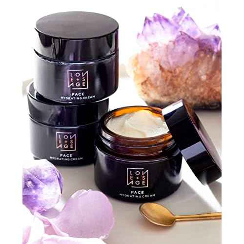 Love + Sage Vitamin-Rich Hydrating Face Cream, Whipped Oil-Based Moisture, Coconut Oil, Triglycerides, Vitamin E, Olive Squalene, Anti-Oxidant, Vegan, Cruelty-Free (Rose, Lavender, Ylang Ylang)