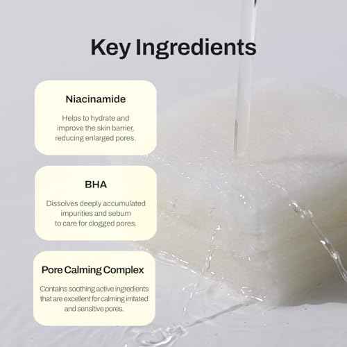 Niacin X BHA Pore Mild Clear Toner Pad - Korean Toner Pads for Face - Hydrating Face Toner for Pore Minimizer - Exfoliating Pore Care with Dual-Sided Pads - Gentle Blackhead Remover, 60 Pads