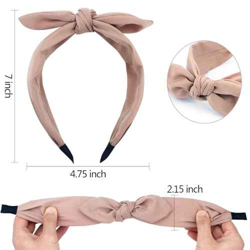 TOBATOBA Bow Headbands for Women Leopard Headband Cheetah Print Headband Cute Black Bow Head bands Women Top Knot Hairbands Hair Accessories