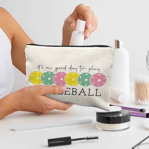 Pickleball Gifts for Women, Pickleball Makeup Bag Cosmetic Pouch, Pickleball Accessories Women