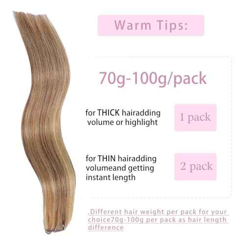 Clip in Hair Extensions Real Human Hair Chocolate Brown to Caramel Blonde 18 inch 7pcs 80g/Pack, Human Hair Clip in Extensions, Salon-Grade Quality, Easy Comfort Wear for Women (#P4/27, 18 inch)
