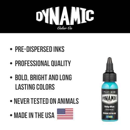 Dynamic Color Co - Platinum Collection Tattoo Ink, Reach Compliant Premium Ink, Safe for European Regulations, Made in Spain, (1 oz Bottle) (Baby Blue)