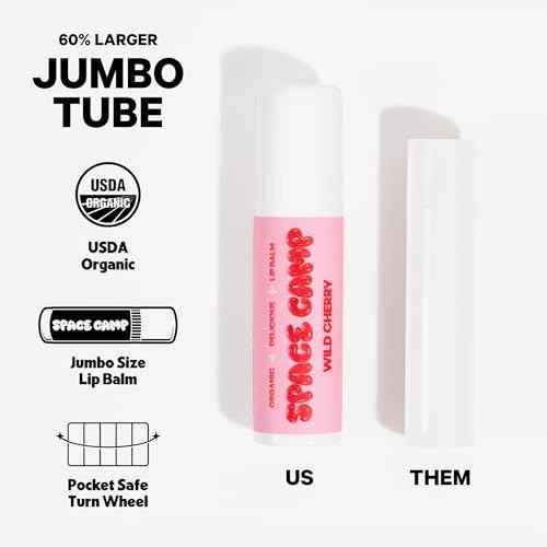 Wellness Jumbo Lip Balm - Sweet Vanilla Organic Flavored Balm (2 Pack)
