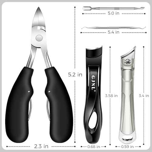 Toenail Clippers for Thick Toenails, 2025 Stocking Stuffers for Men Dad, Heavy Duty Toenail Clippers for Ingrown Nails, Angled Head Toe & Slanted Nail Clipper