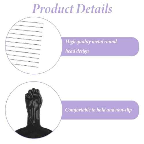 Hair Picks for Curly Hair, 1 Pcs Metal Hair Pick for Black Men Afro Pick Comb Detangling Wig Braid Hair Styling Tool for Women and Men