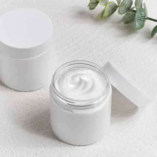 TUZAZO 48 Pack 4 Oz Plastic Container Jars with Lids and Labels BPA Free, Empty Round Clear Cosmetic Containers Plastic Slime Jars for Lotion, Cream, Ointments, Body Butter, Travel Storage (48)